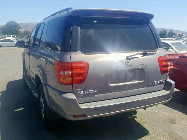 5TDBT48A52S080934 - 2002 TOYOTA SEQUOIA LI GRAY photo 3