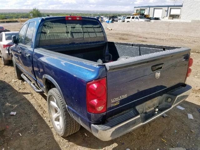 1D7HA18PX7J599846 - 2007 DODGE RAM 1500 S BLUE photo 3