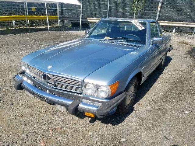 WDBBA48D3HA066454 - 1987 MERCEDES-BENZ 560 SL BLUE photo 2