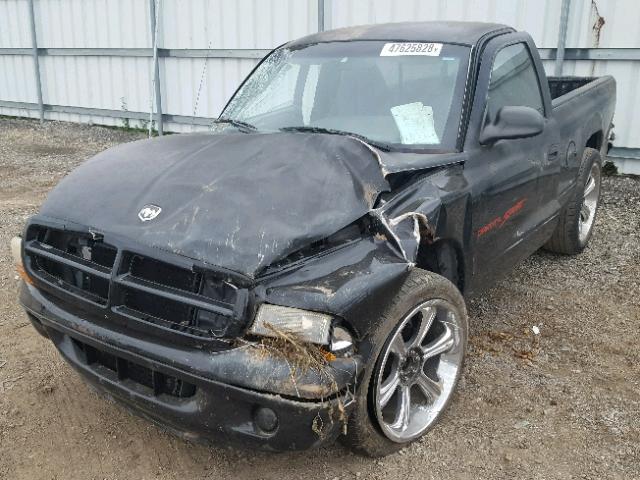 1B7FL26XXXS110442 - 1999 DODGE DAKOTA BLACK photo 2