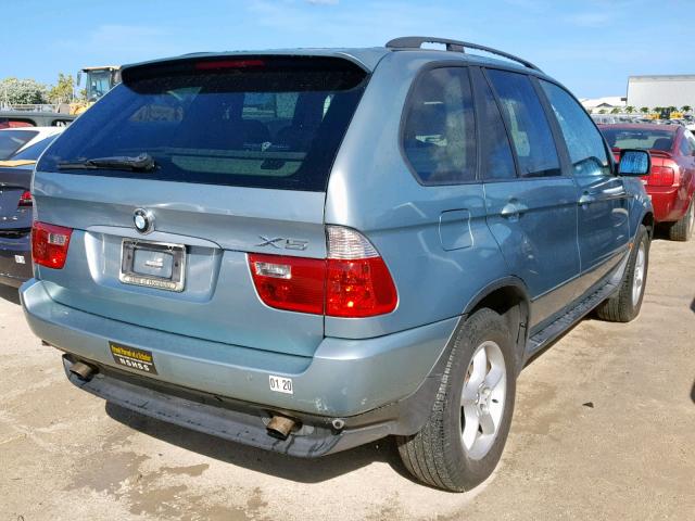 5UXFA53503LP27491 - 2003 BMW X5 3.0I GREEN photo 4