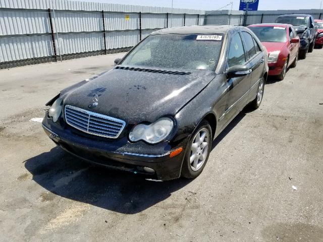 WDBRF61J74F530466 - 2004 MERCEDES-BENZ C 240 BLACK photo 2