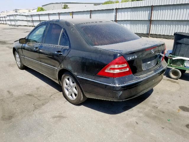 WDBRF61J74F530466 - 2004 MERCEDES-BENZ C 240 BLACK photo 3