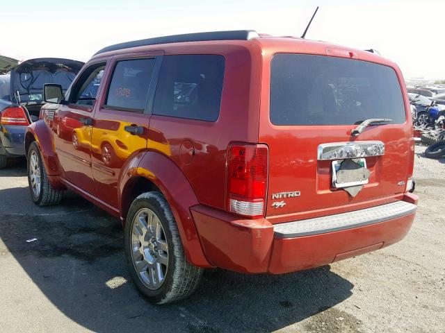 1D8GT58648W127646 - 2008 DODGE NITRO R/T MAROON photo 3