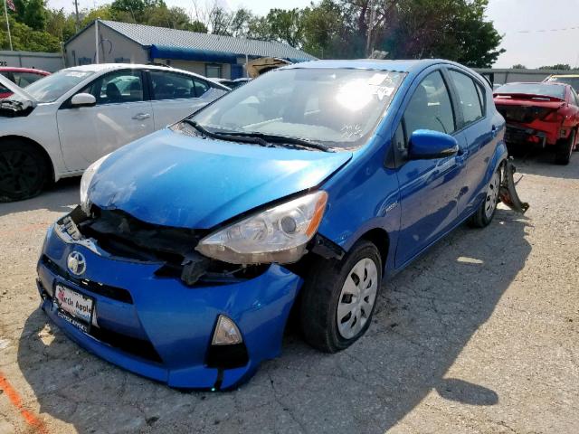 JTDKDTB32D1550550 - 2013 TOYOTA PRIUS C BLUE photo 2