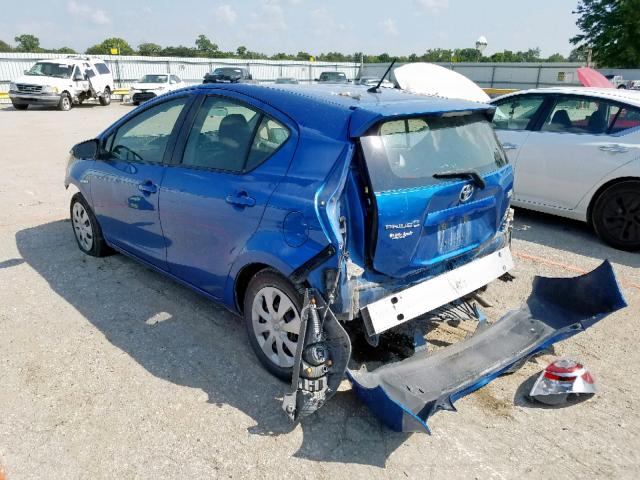 JTDKDTB32D1550550 - 2013 TOYOTA PRIUS C BLUE photo 3