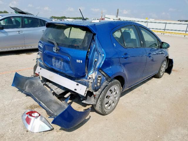 JTDKDTB32D1550550 - 2013 TOYOTA PRIUS C BLUE photo 4