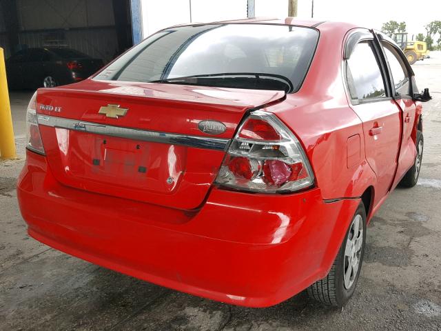 KL1TD5DE6AB131340 - 2010 CHEVROLET AVEO LS RED photo 4