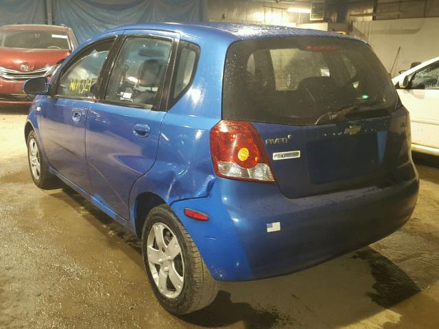 KL1TD66647B752872 - 2007 CHEVROLET AVEO BASE Mavi foto 3