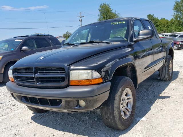 1B7HG38N82S618335 - 2002 DODGE DAKOTA QUA BLACK photo 2