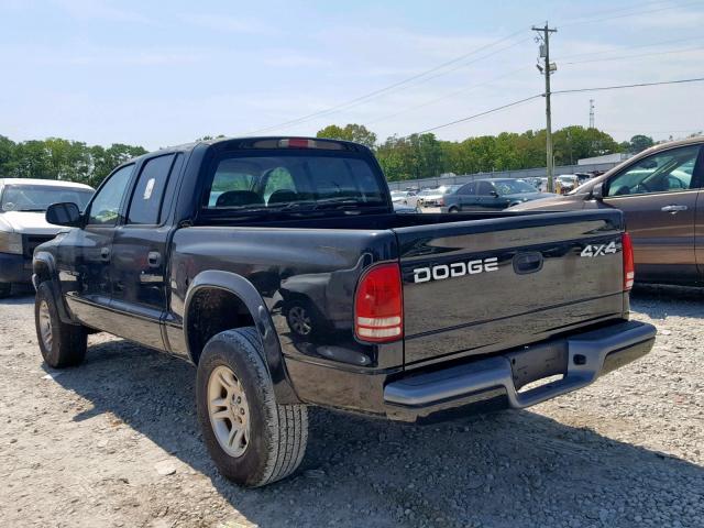 1B7HG38N82S618335 - 2002 DODGE DAKOTA QUA BLACK photo 3