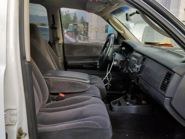 1B7GG2AN91S124502 - 2001 DODGE DAKOTA QUA WHITE photo 5