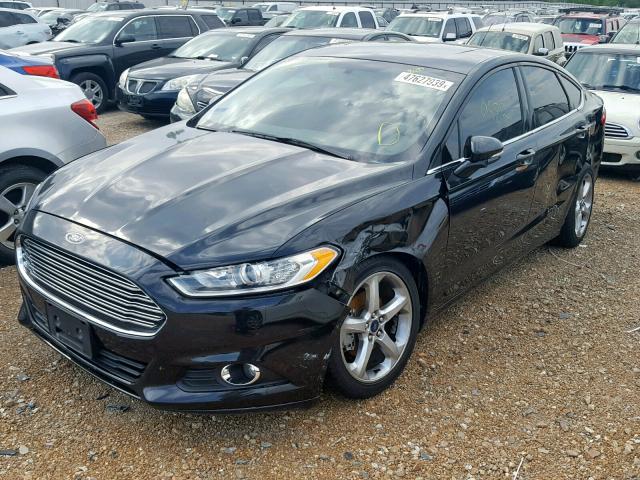 3FA6P0H72FR143876 - 2015 FORD FUSION SE BLACK photo 2