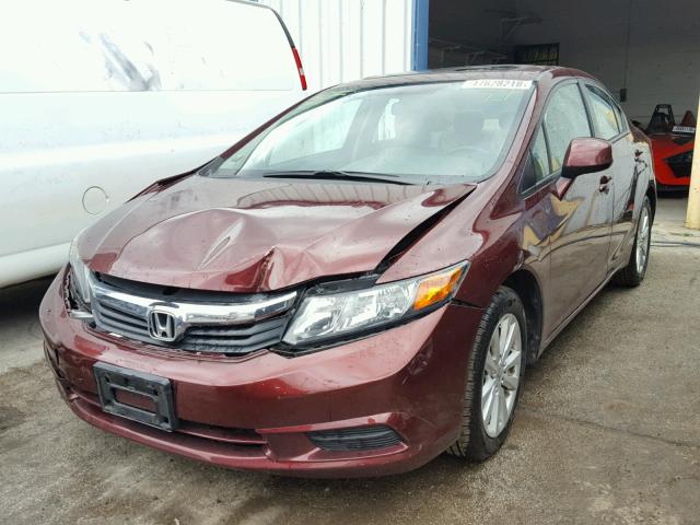 19XFB2F90CE364727 - 2012 HONDA CIVIC EXL BURGUNDY photo 2