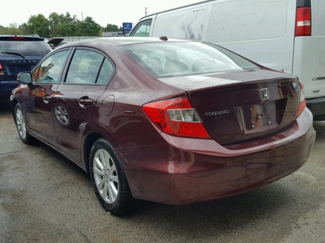 19XFB2F90CE364727 - 2012 HONDA CIVIC EXL BURGUNDY photo 3