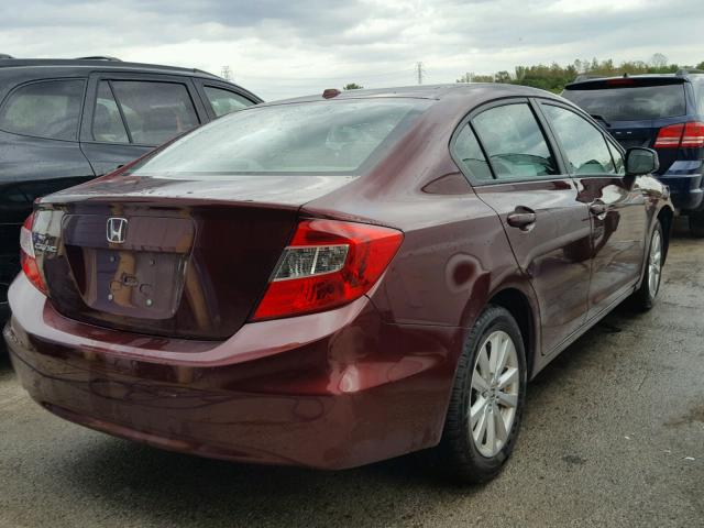 19XFB2F90CE364727 - 2012 HONDA CIVIC EXL BURGUNDY photo 4