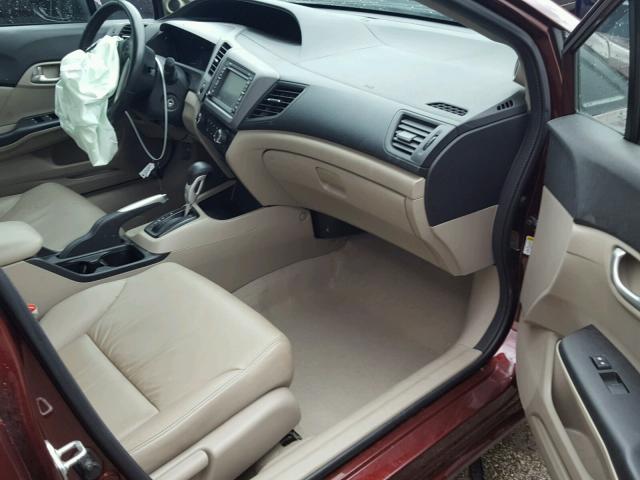 19XFB2F90CE364727 - 2012 HONDA CIVIC EXL BURGUNDY photo 5