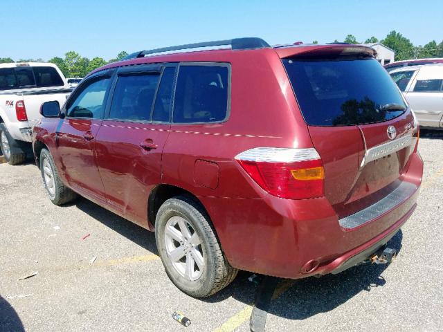 5TDKK3EH8AS023916 - 2010 TOYOTA HIGHLANDER RED photo 3