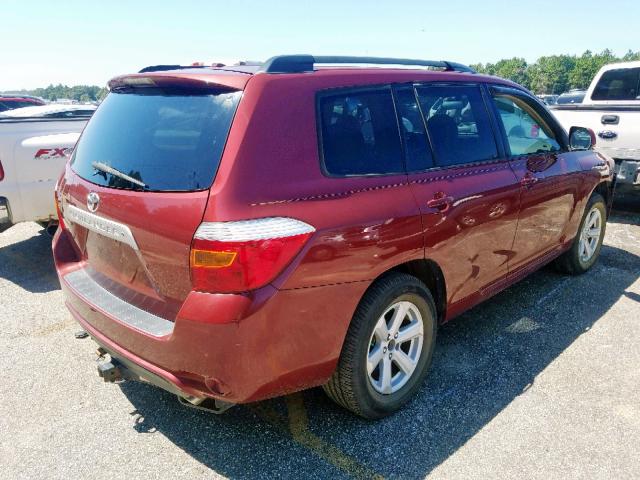 5TDKK3EH8AS023916 - 2010 TOYOTA HIGHLANDER RED photo 4