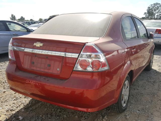 KL1TD5DE7AB128480 - 2010 CHEVROLET AVEO LS RED photo 4