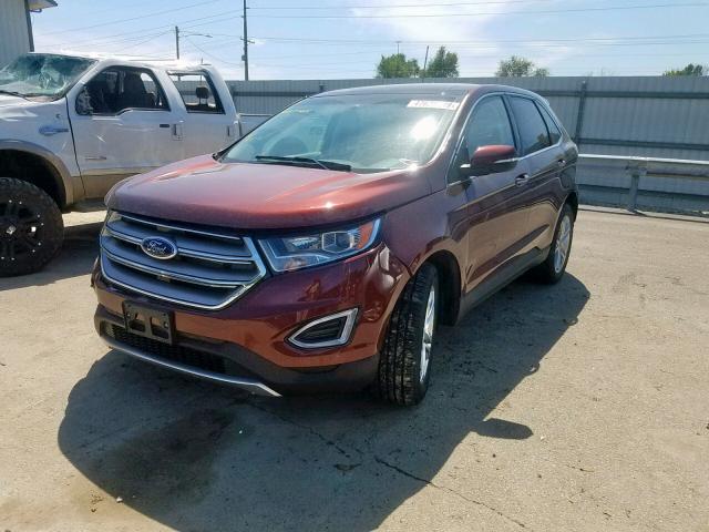 2FMPK4K87GBC52240 - 2016 FORD EDGE TITAN MAROON photo 2