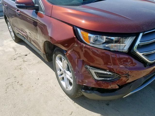 2FMPK4K87GBC52240 - 2016 FORD EDGE TITAN MAROON photo 9