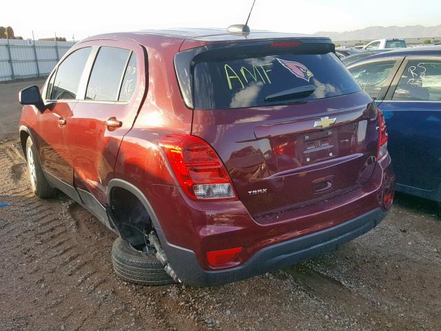 3GNCJKSB7HL276458 - 2017 CHEVROLET TRAX LS MAROON photo 3