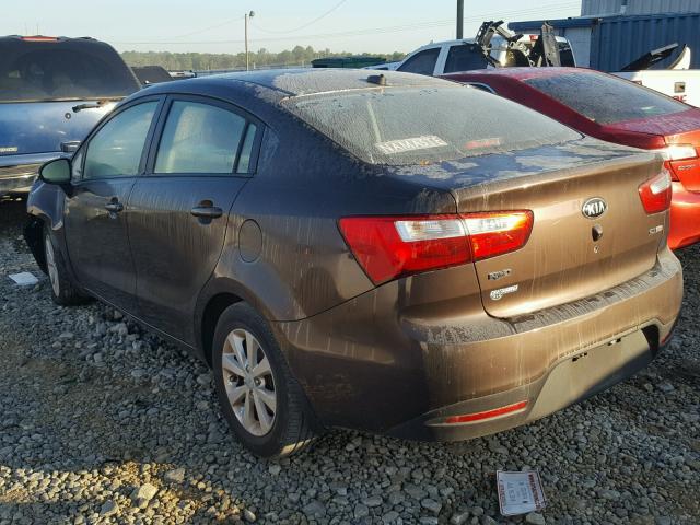 KNADN4A30D6303508 - 2013 KIA RIO EX BROWN photo 3