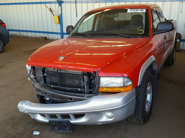 1D7HL42N03S181318 - 2003 DODGE DAKOTA SLT RED photo 2