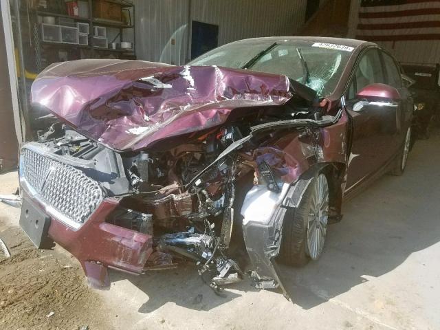 3LN6L5MU6HR602128 - 2017 LINCOLN MKZ HYBRID MAROON photo 2