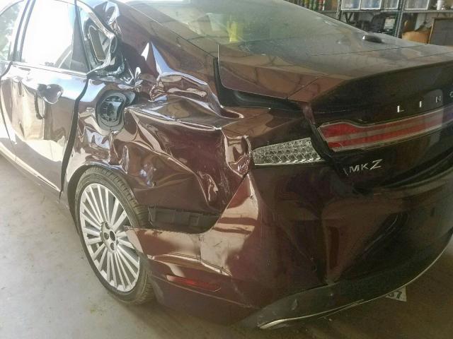 3LN6L5MU6HR602128 - 2017 LINCOLN MKZ HYBRID MAROON photo 9