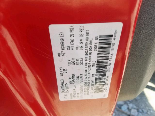 1D7HE48K45S315001 - 2005 DODGE DAKOTA QUA RED photo 10