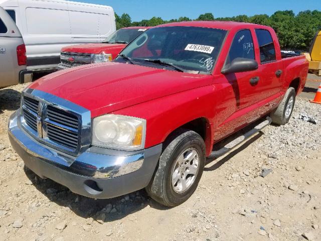 1D7HE48K45S315001 - 2005 DODGE DAKOTA QUA RED photo 2