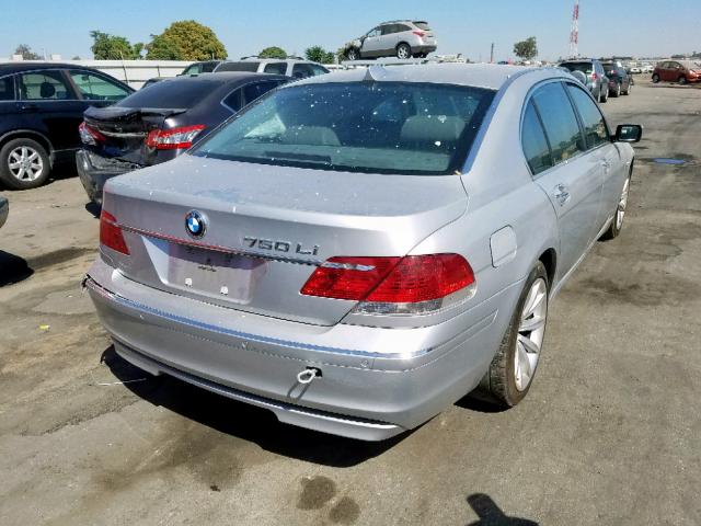 WBAHN83517DT68729 - 2007 BMW 750 SILVER photo 4