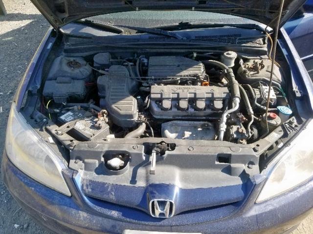 2HGES26764H564173 - 2004 HONDA CIVIC EX BLUE photo 7