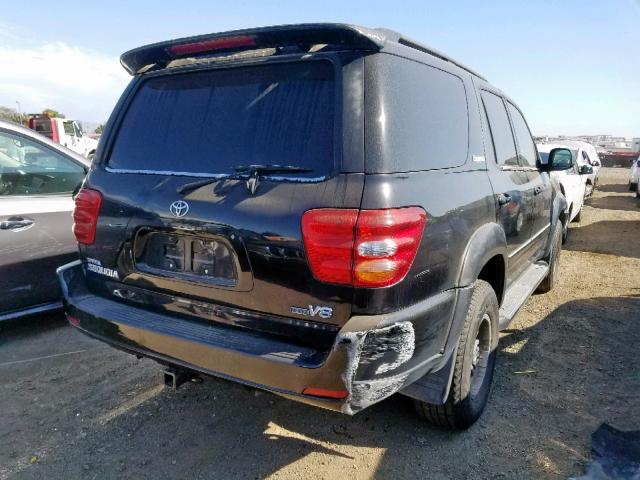 5TDZT38A71S016448 - 2001 TOYOTA SEQUOIA LI BLACK photo 4