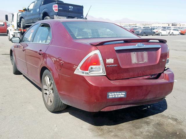 3FAHP08Z67R174043 - 2007 FORD FUSION SEL MAROON photo 3