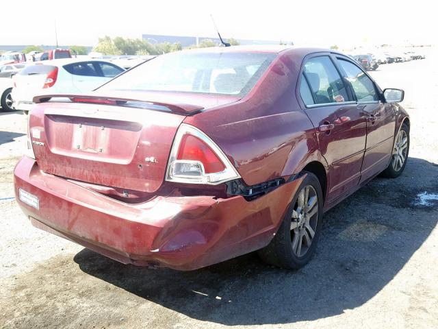 3FAHP08Z67R174043 - 2007 FORD FUSION SEL MAROON photo 4