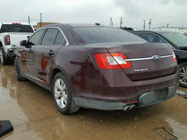 1FAHP2EW8BG183655 - 2011 FORD TAURUS SEL MAROON photo 3