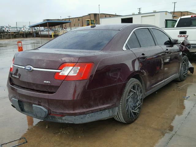 1FAHP2EW8BG183655 - 2011 FORD TAURUS SEL MAROON photo 4