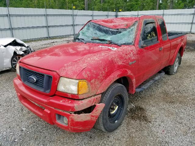 1FTYR44E25PA10274 - 2005 FORD RANGER SUP RED photo 2