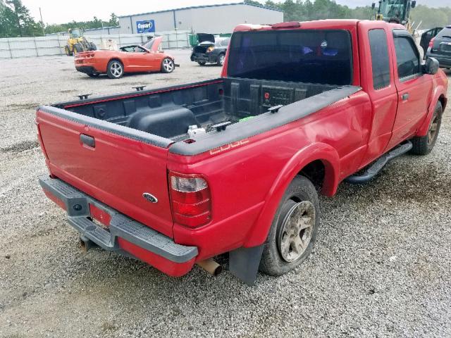 1FTYR44E25PA10274 - 2005 FORD RANGER SUP RED photo 4