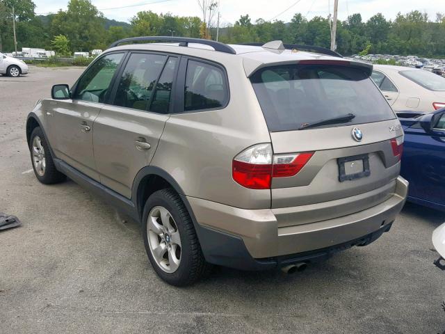 WBXPC93428WJ11427 - 2008 BMW X3 3.0SI GOLD photo 3