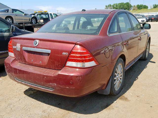 1MEHM43127G604717 - 2007 MERCURY MONTEGO PR MAROON photo 4