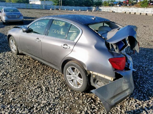 JN1CV6AR0BM407037 - 2011 INFINITI G37 GRAY photo 3