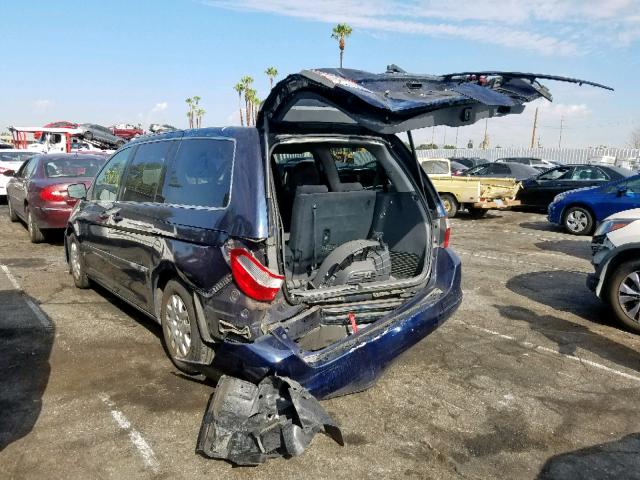 5FNRL38275B130548 - 2005 HONDA ODYSSEY LX BLUE photo 3