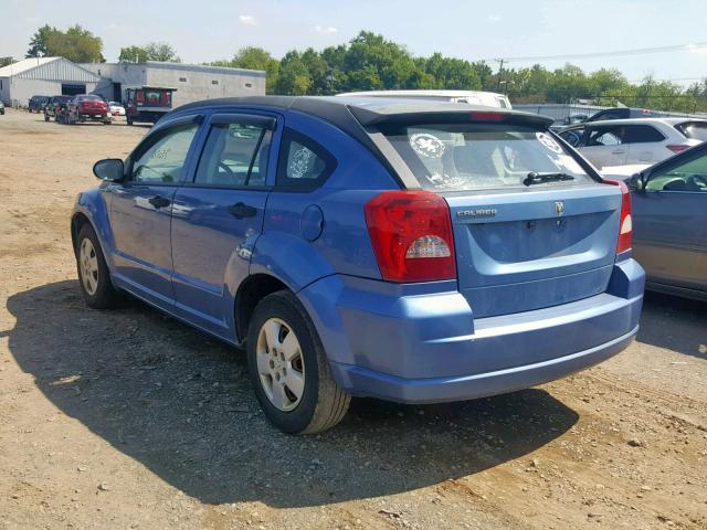 1B3HB28B77D262892 - 2007 DODGE CALIBER BLUE photo 3