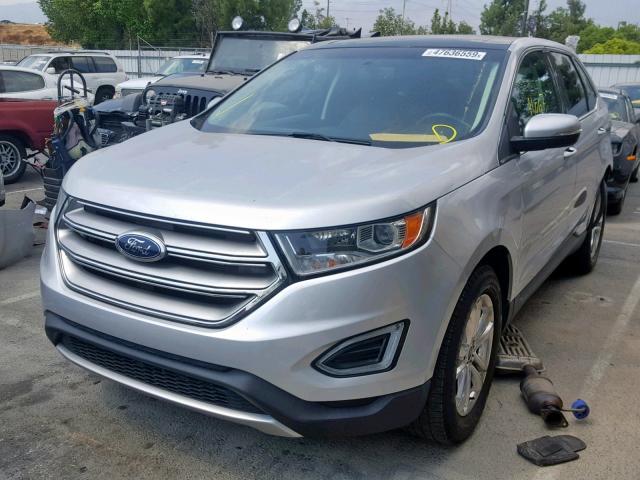 2FMTK3J8XFBB39021 - 2015 FORD EDGE SEL SILVER photo 2