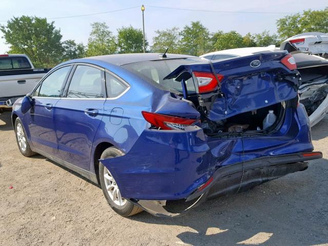 3FA6P0G74FR275362 - 2015 FORD FUSION S BLUE photo 3