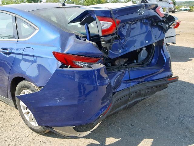 3FA6P0G74FR275362 - 2015 FORD FUSION S BLUE photo 9